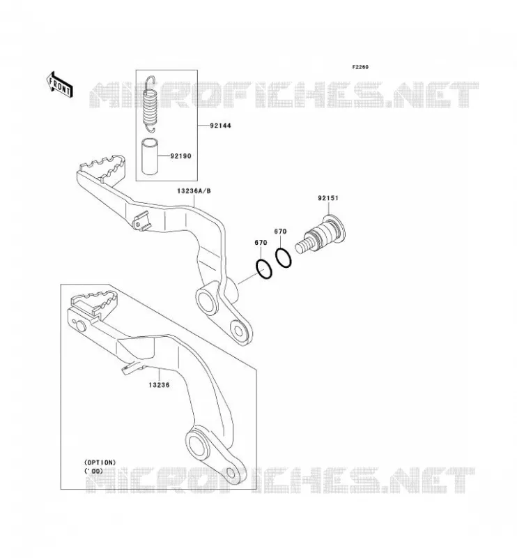 PEDALE DE FREIN Kawasaki TOUT-TERRAIN 65 2002 KX65  KX65-A3