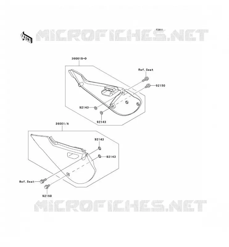 CACHE LAT&Eacute;RAL Kawasaki TOUT-TERRAIN 65 2003 KX65  KX65-A4