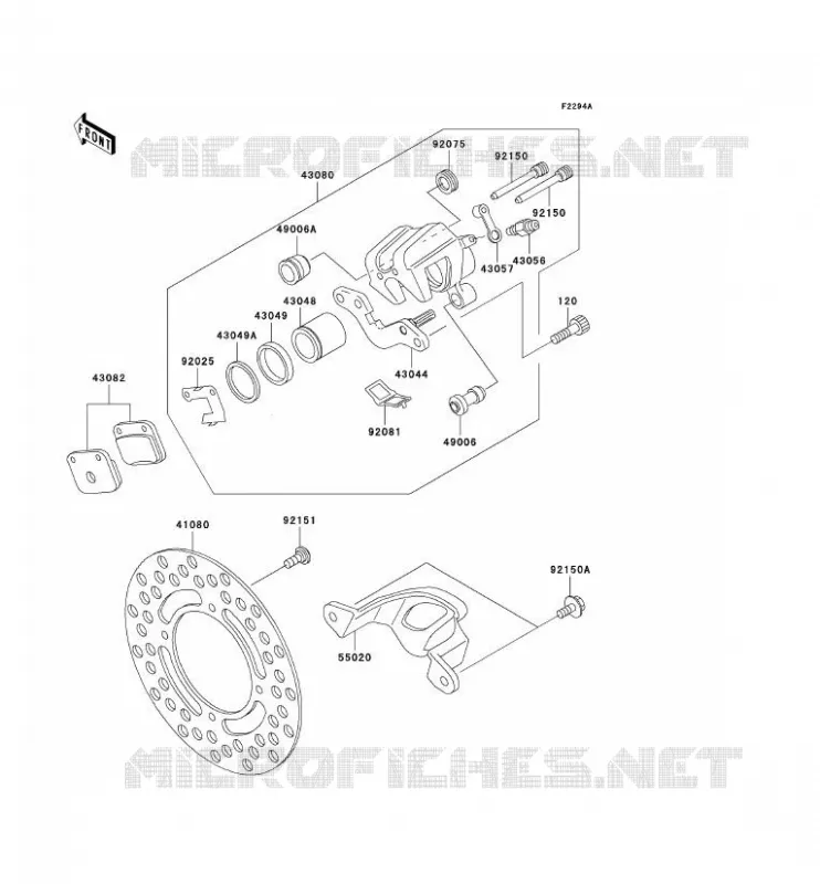 FREIN ARRIERE Kawasaki TOUT-TERRAIN 65 2004 KX65  KX65-A5
