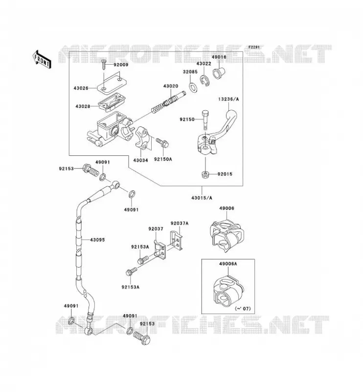 MAITRE CYLINDRE AV Kawasaki TOUT-TERRAIN 65 2006 KX65  KX65A6F