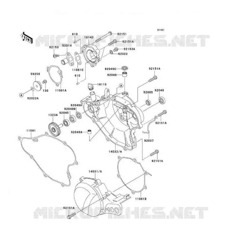COUVERCLES MOTEUR Kawasaki TOUT-TERRAIN 65 2009 KX65  KX65A9F