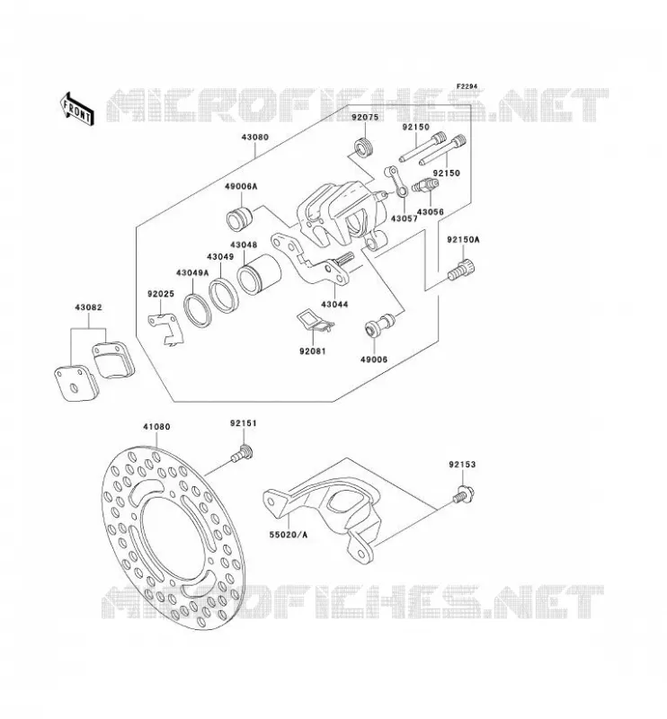 FREIN ARRIERE Kawasaki TOUT-TERRAIN 65 2009 KX65  KX65A9F