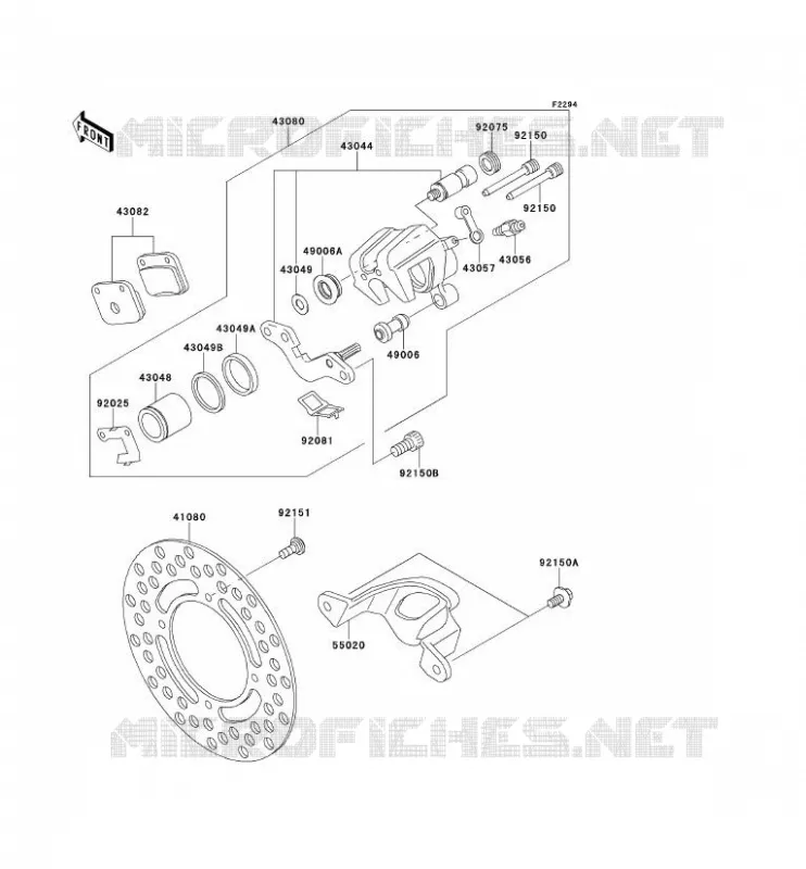 FREIN ARRIERE Kawasaki TOUT-TERRAIN 65 2011 KX65  KX65ABF