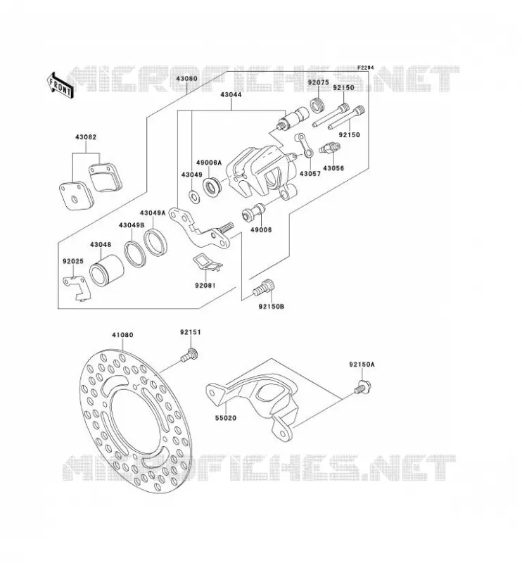 FREIN ARRIERE Kawasaki TOUT-TERRAIN 65 2011 KX65  KX65ABF