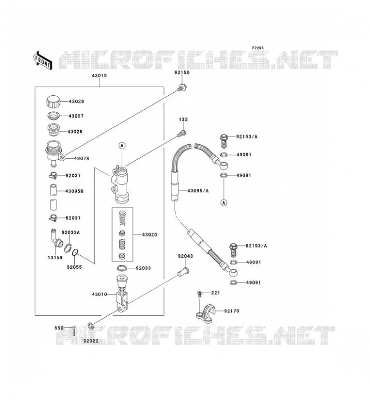 MAITRE CYLINDRE ARRI&Egrave;RE Kawasaki TOUT-TERRAIN 65 2012 KX65  KX65ACF