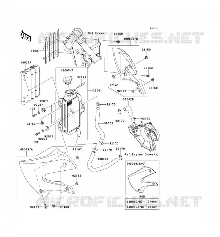 RADIATEUR Kawasaki TOUT-TERRAIN 65 2012 KX65  KX65ACF