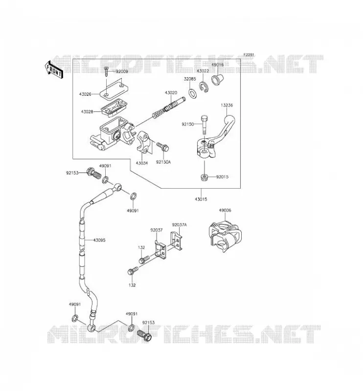 MAITRE CYLINDRE AV Kawasaki TOUT-TERRAIN 65 2016 KX65  KX65AGF