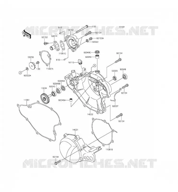 COUVERCLES MOTEUR Kawasaki TOUT-TERRAIN 65 2016 KX65  KX65AGF