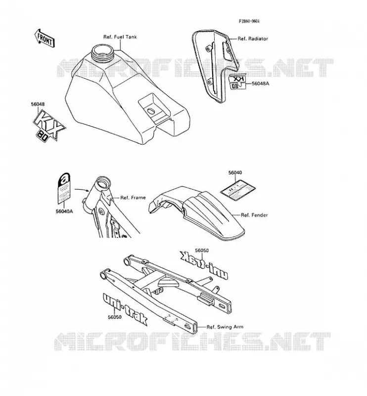 LABEL Kawasaki TOUT-TERRAIN 80 1989 KX80  KX80-L2