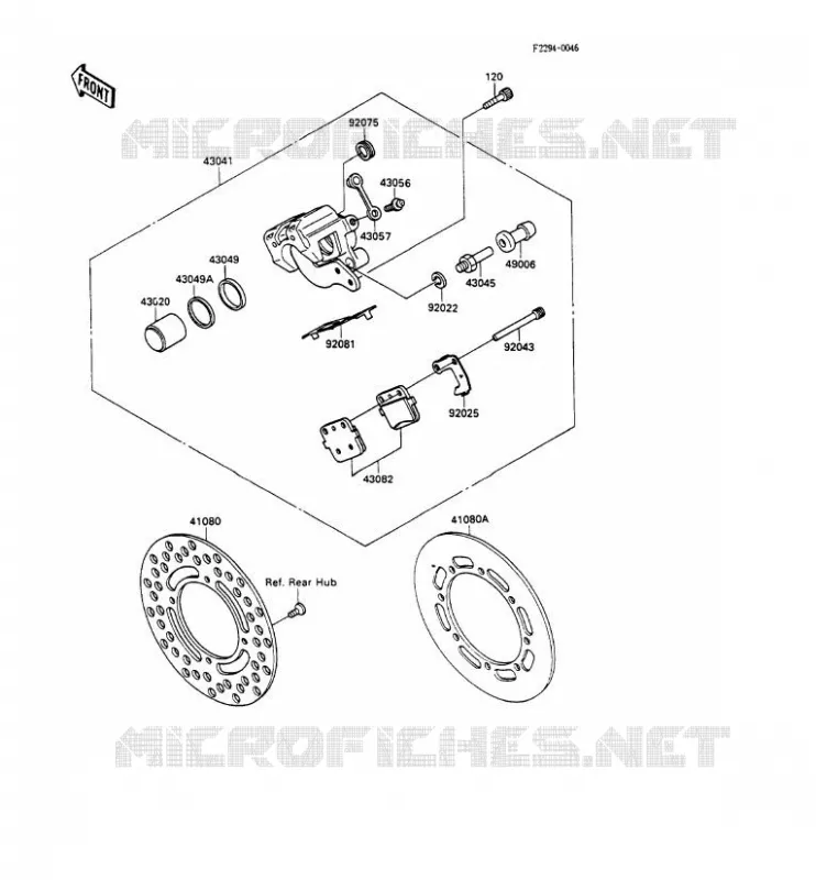 FREIN ARRIERE Kawasaki TOUT-TERRAIN 80 1990 KX80  KX80-L3