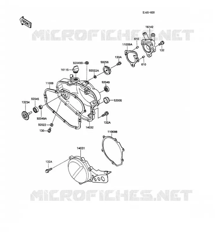 COUVERCLES MOTEUR Kawasaki TOUT-TERRAIN 80 1990 KX80  KX80-P3