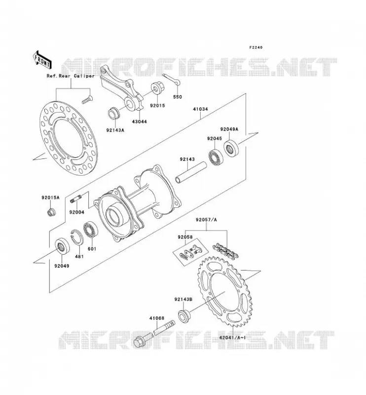 MOYEU ARRIERE Kawasaki TOUT-TERRAIN 80 1991 KX80  KX80-R1