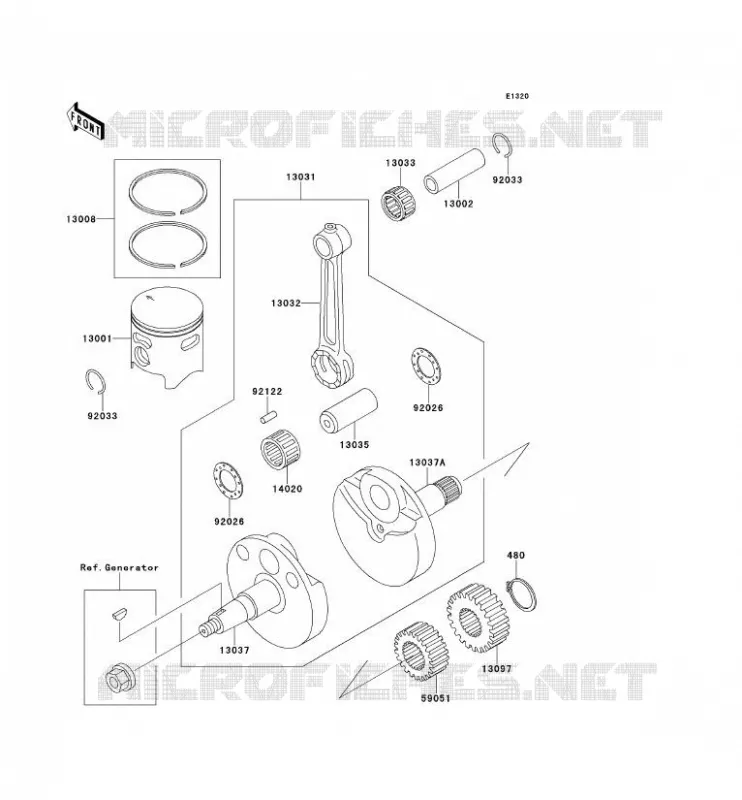 VILEBREQUIN/PISTON Kawasaki TOUT-TERRAIN 80 1994 KX125  KX80-R4