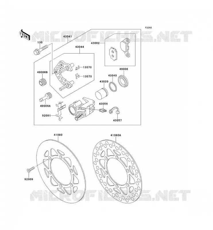 FREIN AVANT Kawasaki TOUT-TERRAIN 80 1994 KX80  KX80-R4