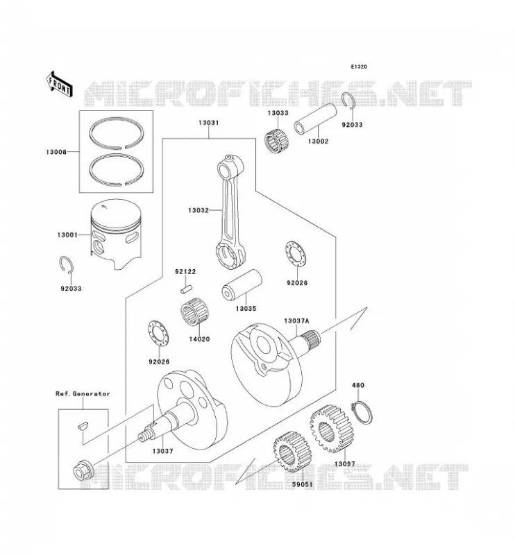 VILEBREQUIN/PISTON Kawasaki TOUT-TERRAIN 80 1995 KX125  KX80-R5