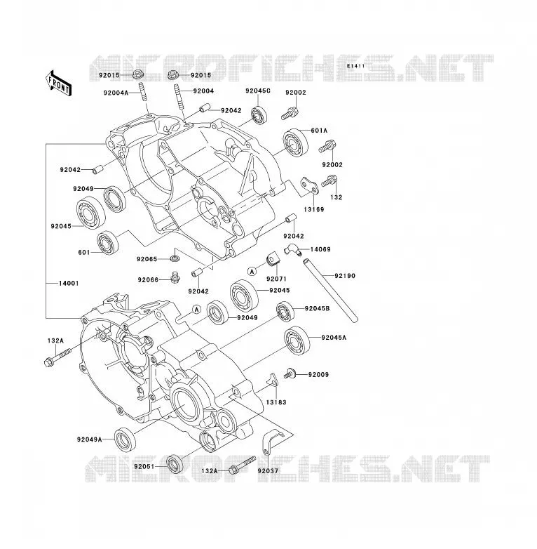 CARTER MOTEUR(S) Kawasaki TOUT-TERRAIN 80 1996 KX80  KX80-R6