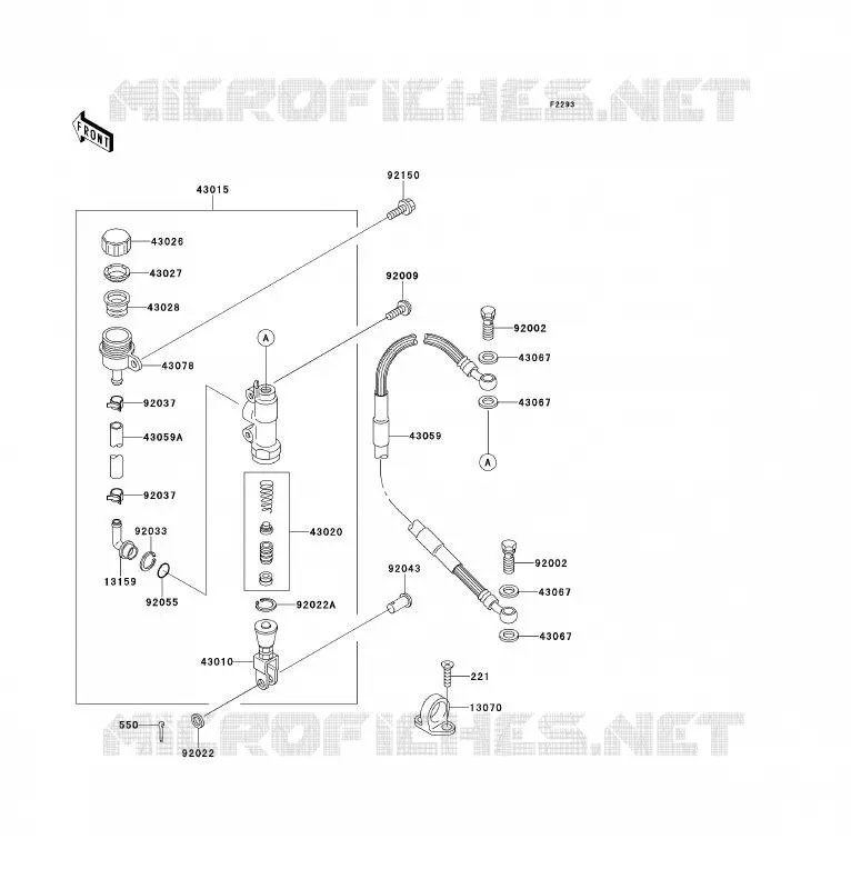 MAITRE CYLINDRE ARRI&Egrave;RE Kawasaki TOUT-TERRAIN 80 1997 KX80  KX80-R7