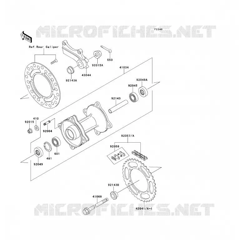 MOYEU ARRIERE Kawasaki TOUT-TERRAIN 80 1997 KX80  KX80-R7