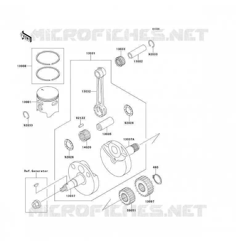 VILEBREQUIN/PISTON Kawasaki TOUT-TERRAIN 80 1997 KX80  KX80-R7