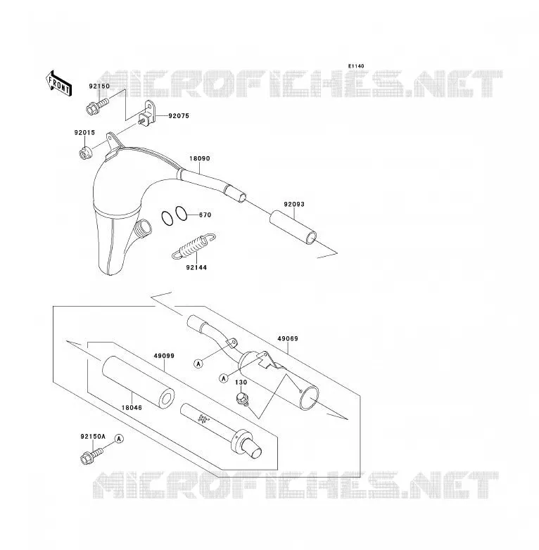 &Eacute;CHAPPEMENT Kawasaki TOUT-TERRAIN 80 1991 KX80  KX80-S1