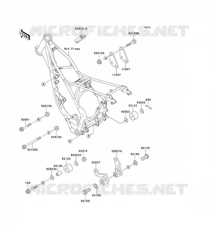 PIECE DE CADRE Kawasaki TOUT-TERRAIN 80 1993 KX80  KX80-S3