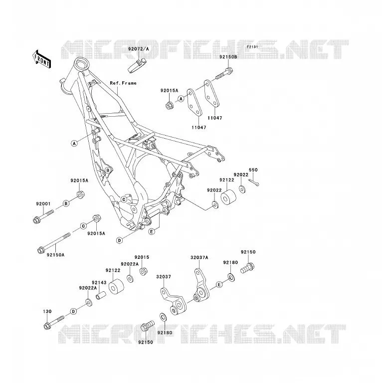 PIECE DE CADRE Kawasaki TOUT-TERRAIN 80 1993 KX80  KX80-S3