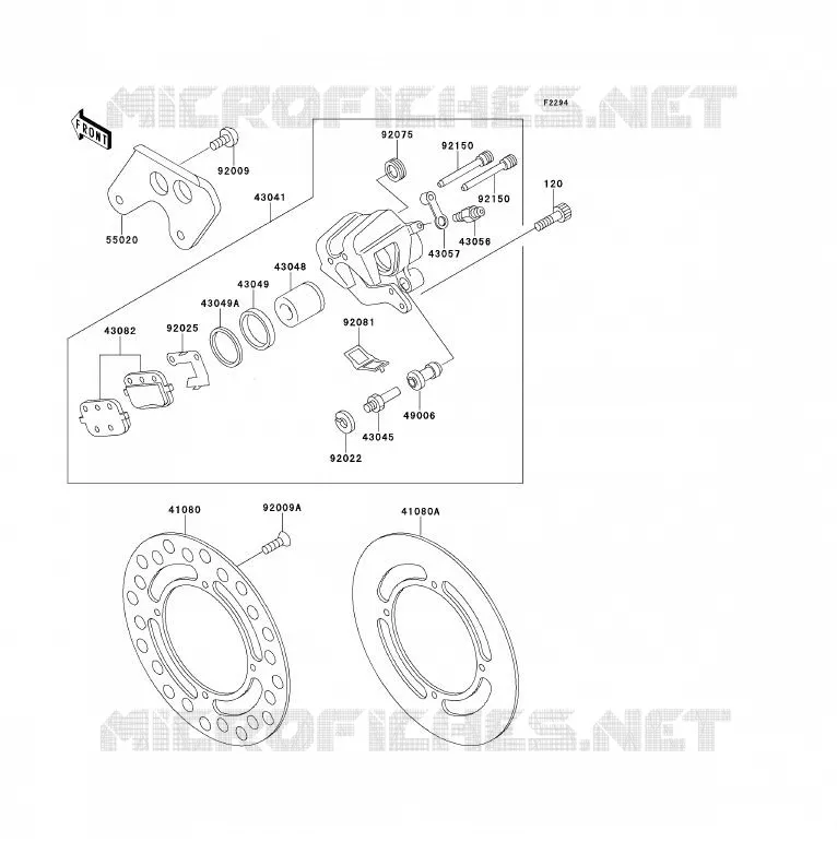 FREIN ARRIERE Kawasaki TOUT-TERRAIN 80 1995 KX80  KX80-S5
