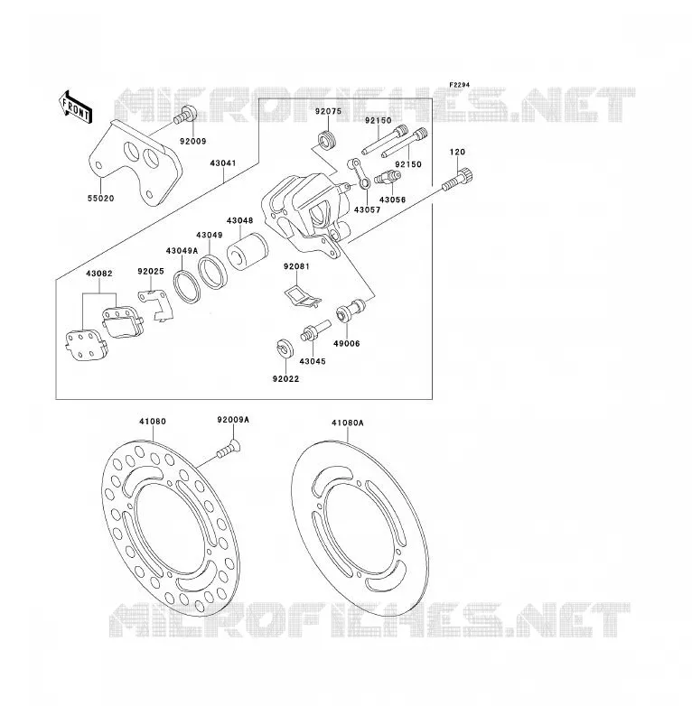 FREIN ARRIERE Kawasaki TOUT-TERRAIN 80 1996 KX80  KX80-S6