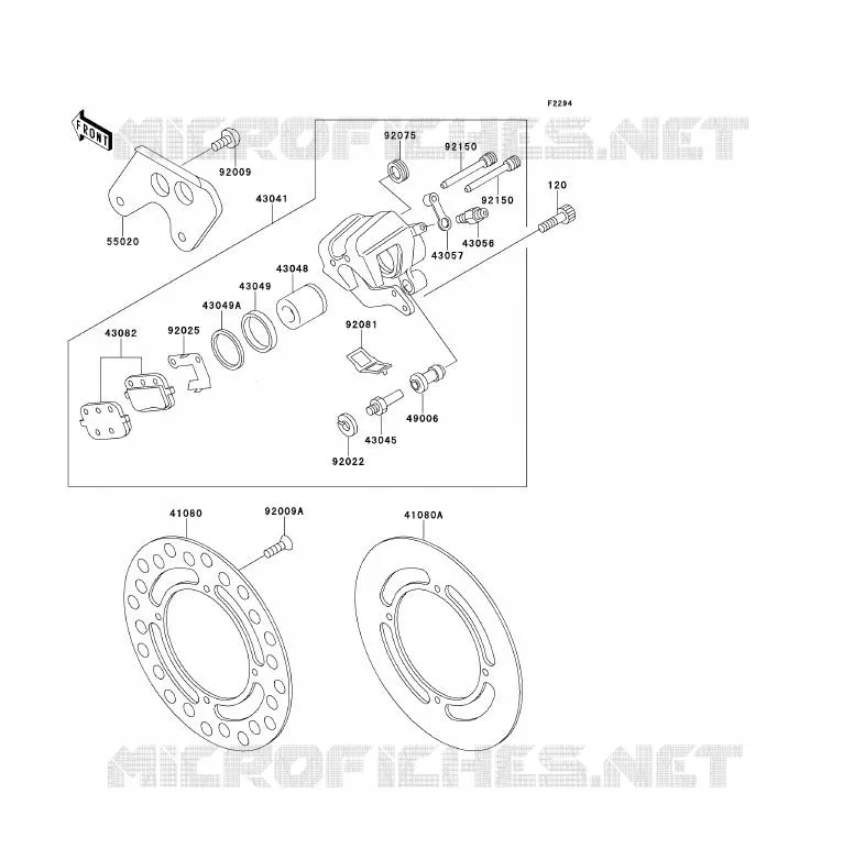 FREIN ARRIERE Kawasaki TOUT-TERRAIN 80 1997 KX80  KX80-S7