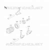 BARILLET/FOURCHETTE pour Kawasaki KX80 1991