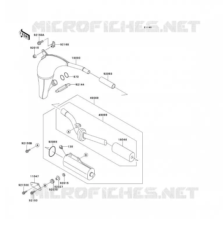 &Eacute;CHAPPEMENT Kawasaki TOUT-TERRAIN 80 1992 KX80  KX80-T2
