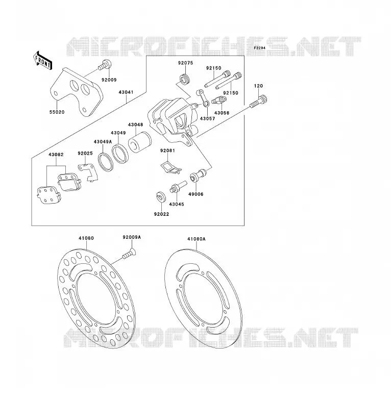 FREIN ARRIERE Kawasaki TOUT-TERRAIN 80 1997 KX80  KX80-V7