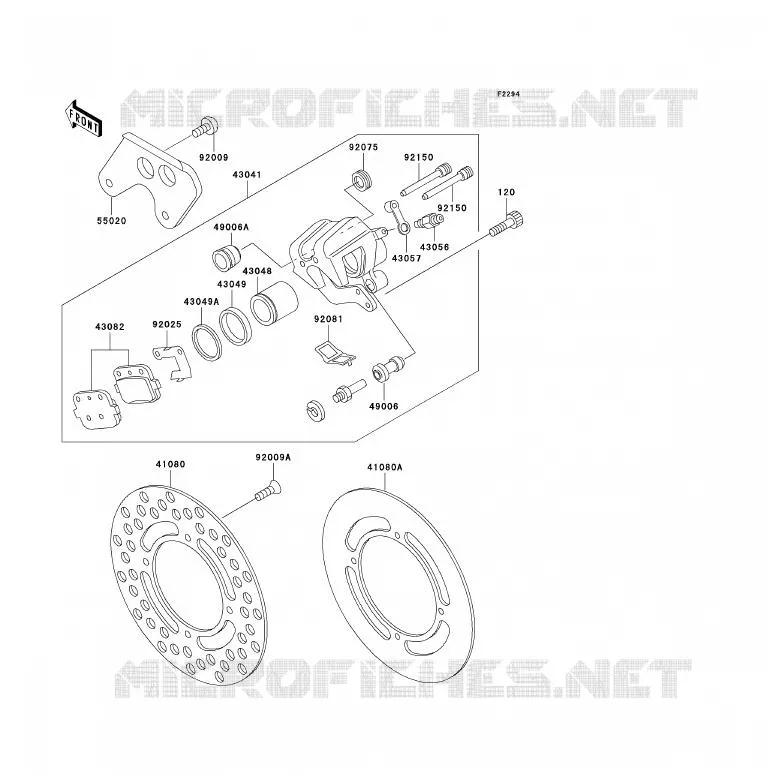FREIN ARRIERE Kawasaki TOUT-TERRAIN 80 1998 KX80  KX80-W1