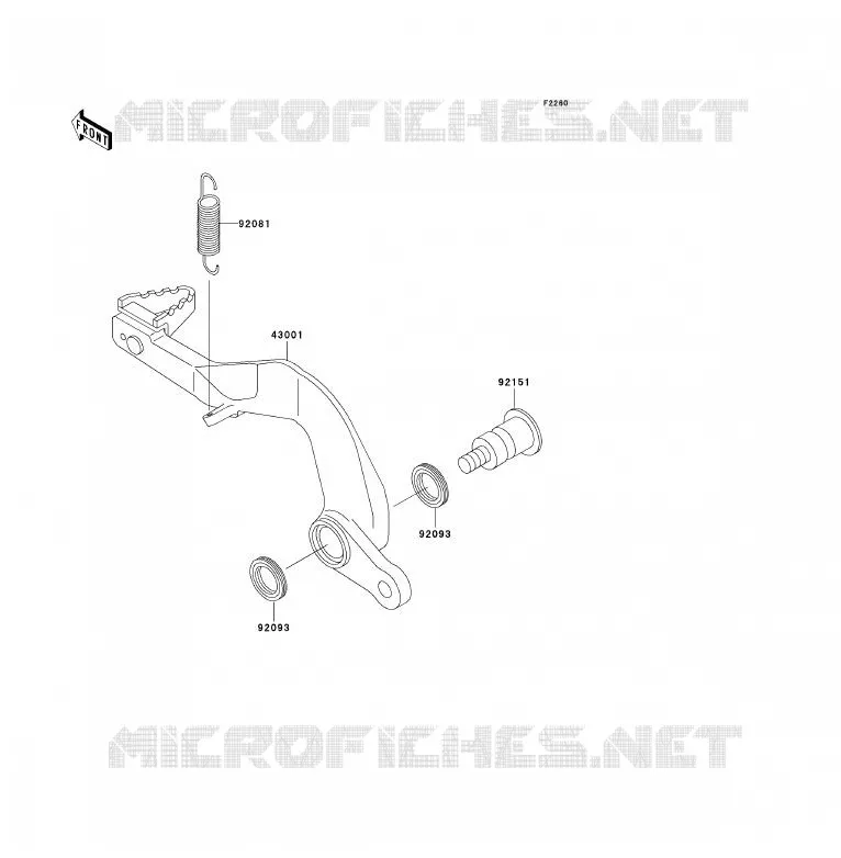 PEDALE DE FREIN Kawasaki TOUT-TERRAIN 80 1998 KX80  KX80-W1