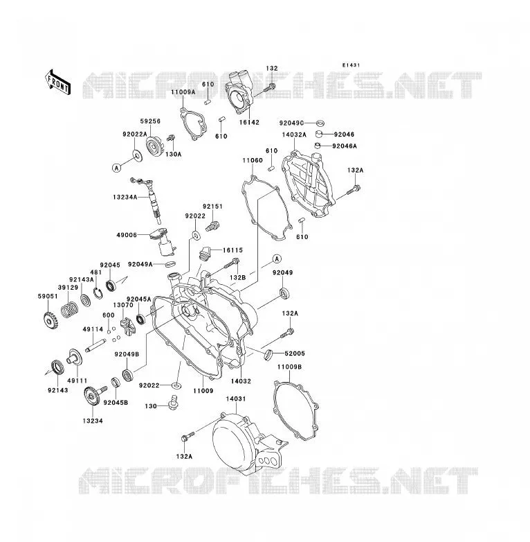 COUVERCLES MOTEUR Kawasaki TOUT-TERRAIN 80 1998 KX80  KX80-W1