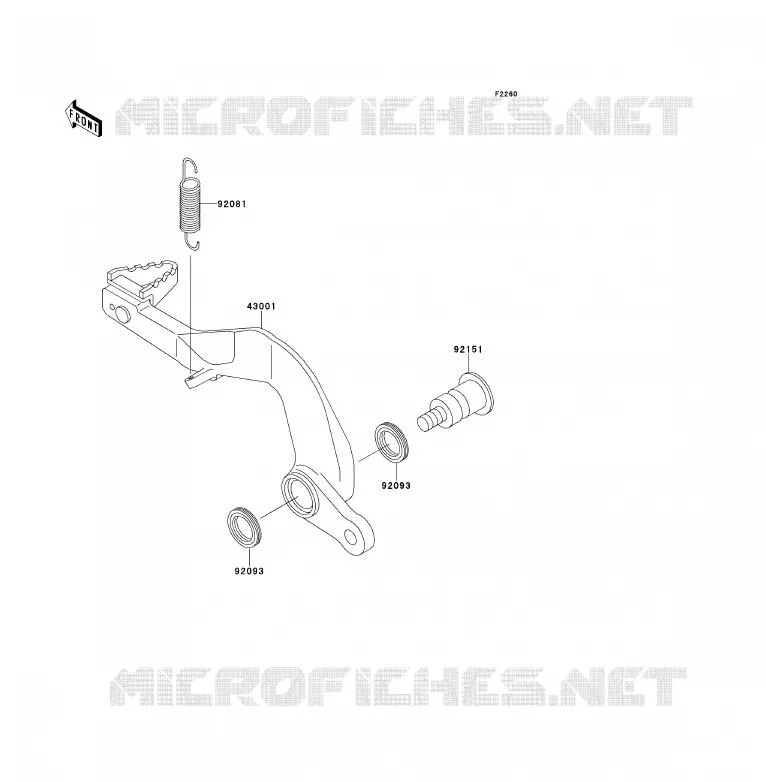 PEDALE DE FREIN Kawasaki TOUT-TERRAIN 80 1998 KX80  KX80-W1