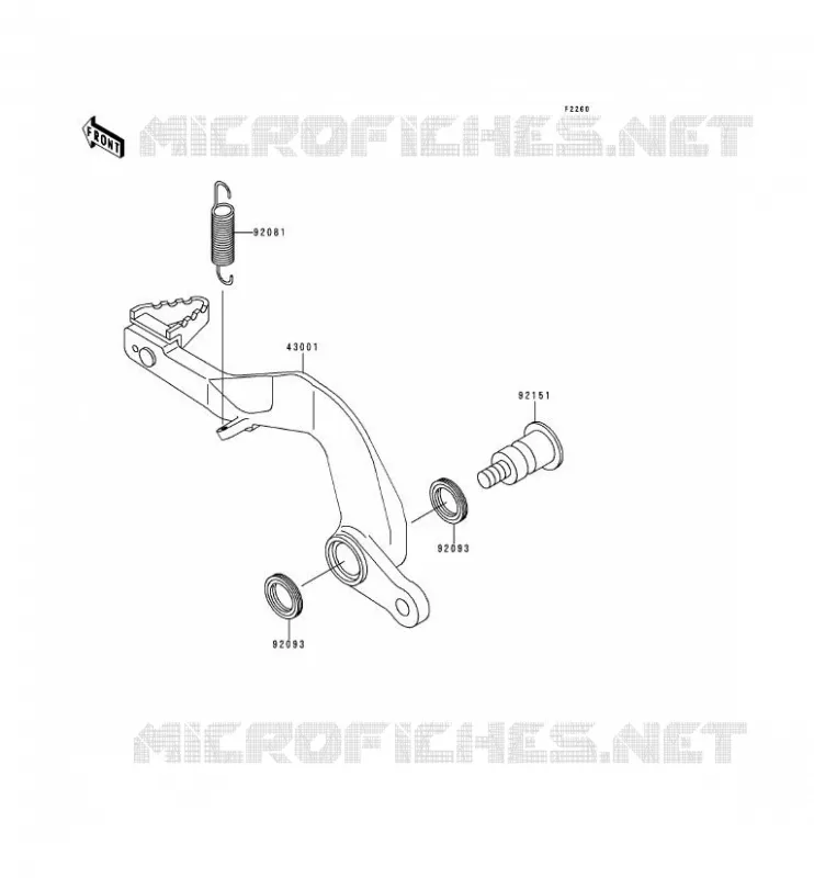 PEDALE DE FREIN Kawasaki TOUT-TERRAIN 80 1998 KX80  KX80-X1