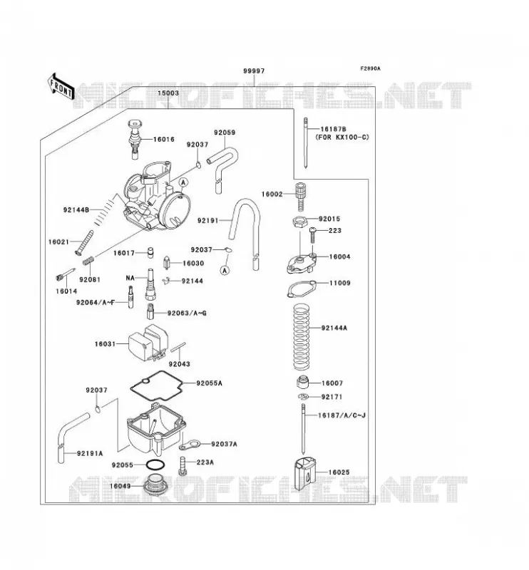PIECE EN OPTION(CARBURATEUR) Kawasaki TOUT-TERRAIN 80 2000 KX80  KX80-X3