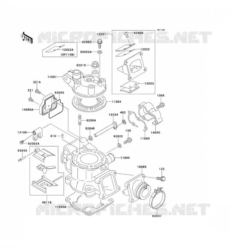 CULASSE/CYLINDRE Kawasaki TOUT-TERRAIN 80 2000 KX80  KX80-X3