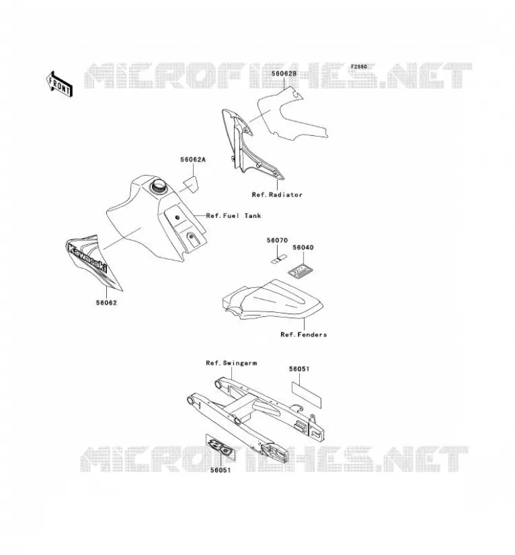 LABEL Kawasaki TOUT-TERRAIN 80 1998 KX80  KX80-Y1