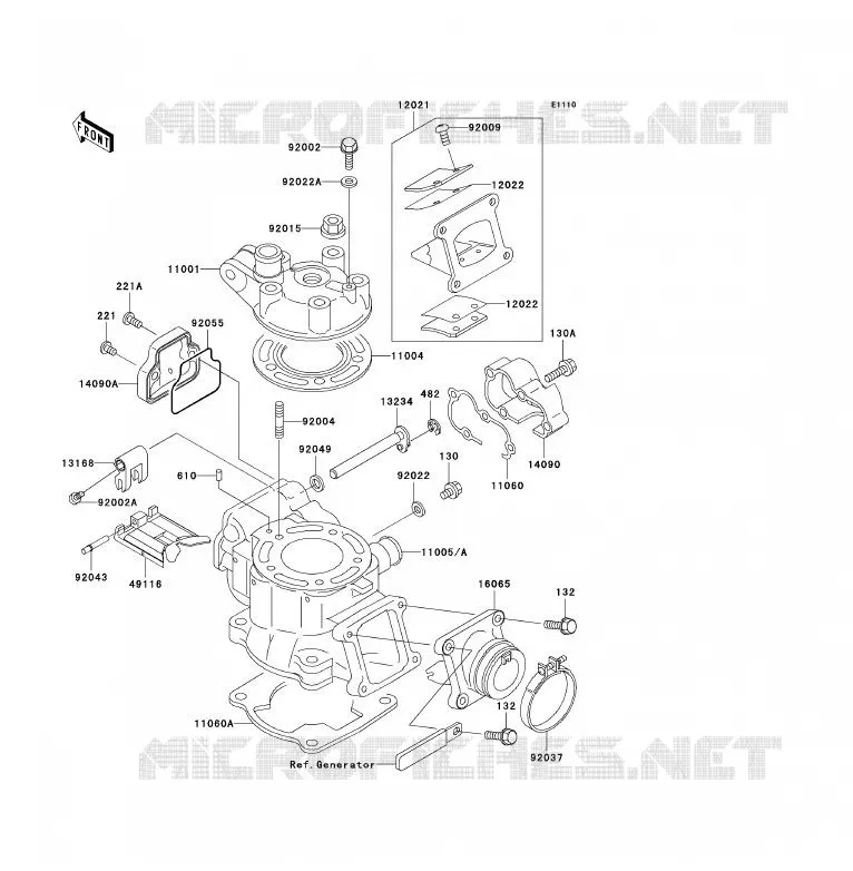 CULASSE/CYLINDRE Kawasaki TOUT-TERRAIN 85 2002 KX85 - KX85 II  KX85-A2