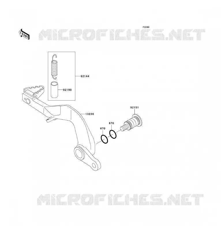 PEDALE DE FREIN Kawasaki TOUT-TERRAIN 85 2002 KX85 - KX85 II  KX85-A2