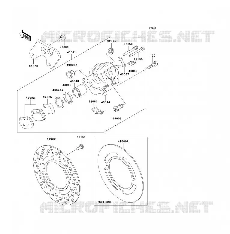 FREIN ARRIERE Kawasaki TOUT-TERRAIN 85 2003 KX85 - KX85 II  KX85-A3