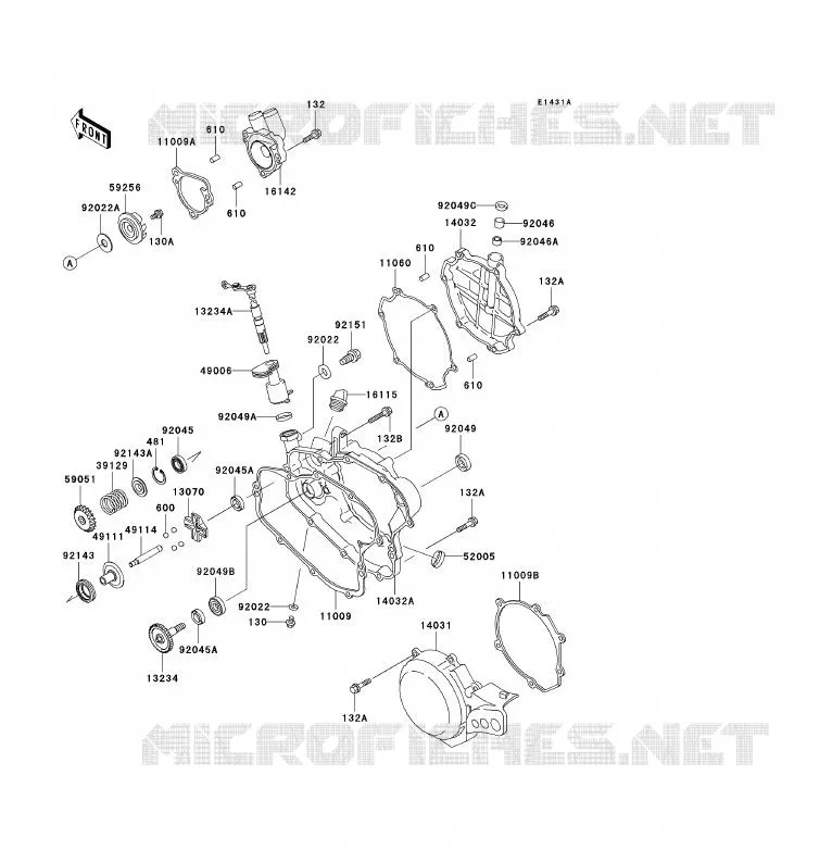 COUVERCLES MOTEUR Kawasaki TOUT-TERRAIN 85 2003 KX85 - KX85 II  KX85-A3