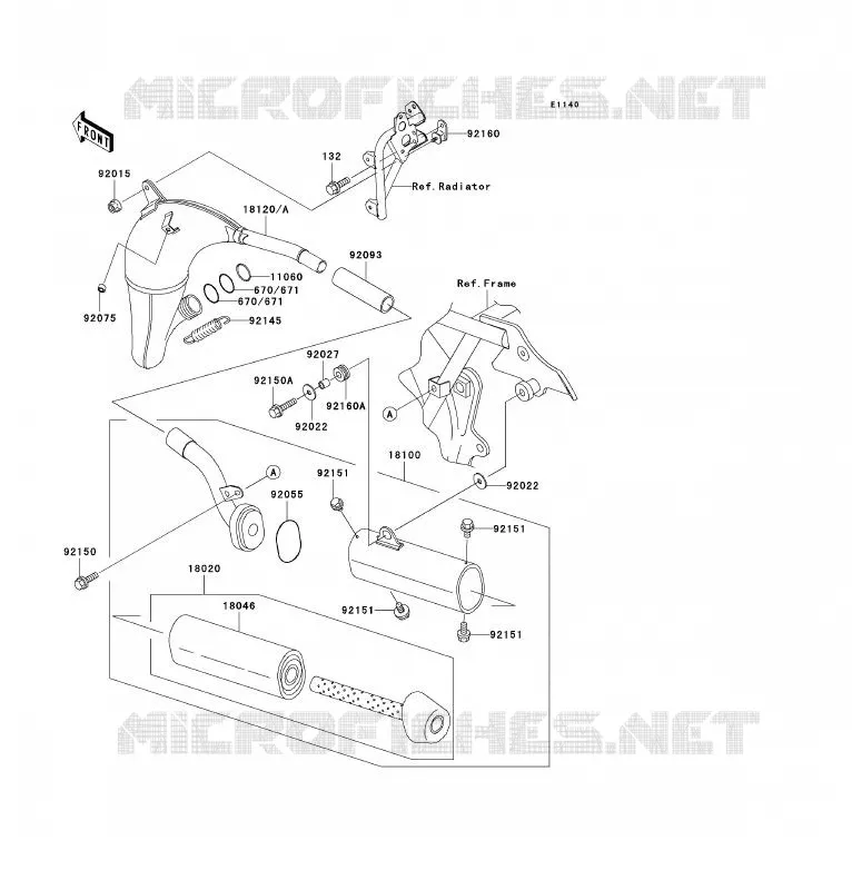 &Eacute;CHAPPEMENT Kawasaki TOUT-TERRAIN 85 2004 KX85 - KX85 II  KX85-A4