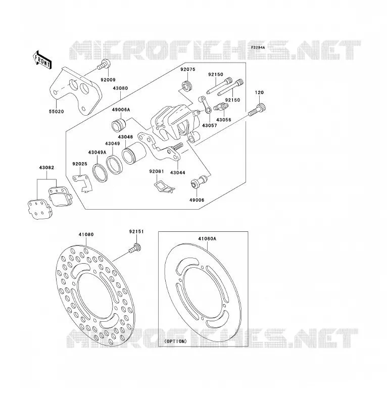 FREIN ARRIERE Kawasaki TOUT-TERRAIN 85 2004 KX85 - KX85 II  KX85-A4