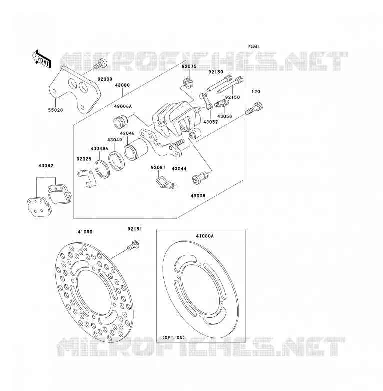 FREIN ARRIERE Kawasaki TOUT-TERRAIN 85 2005 KX85 - KX85 II  KX85-A5