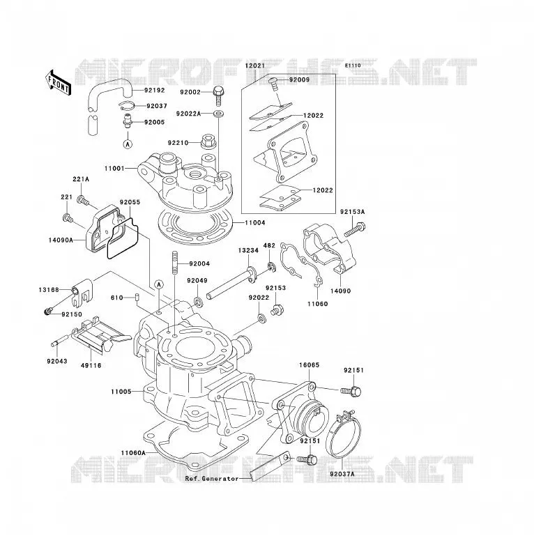 CULASSE/CYLINDRE Kawasaki TOUT-TERRAIN 85 2007 KX85 - KX85 II  KX85A7F