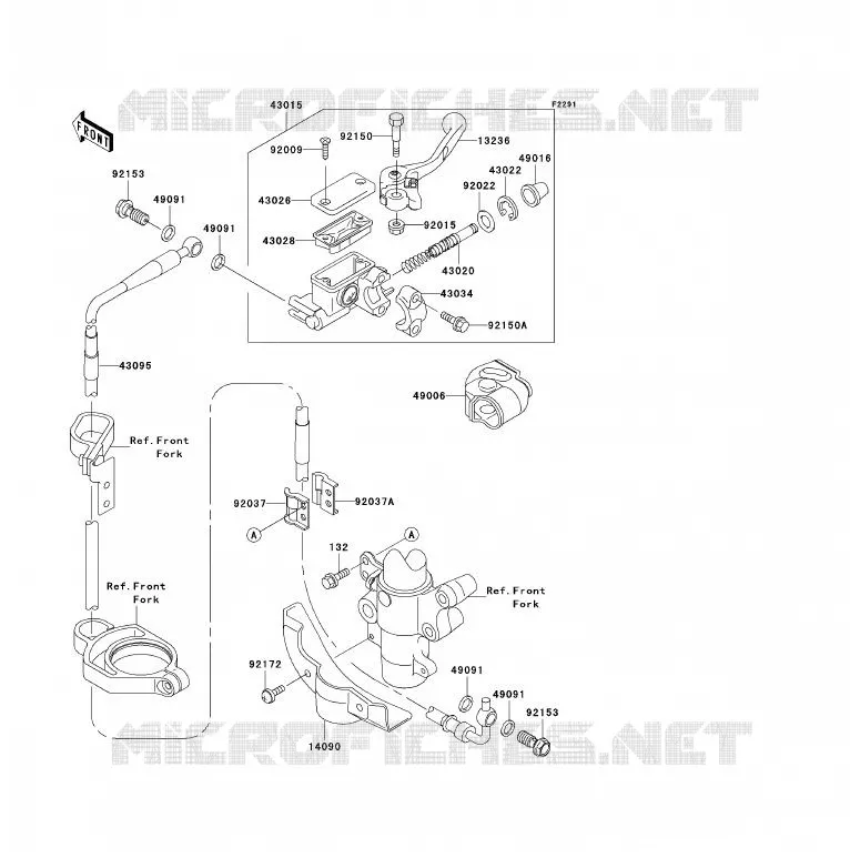 MAITRE CYLINDRE AV Kawasaki TOUT-TERRAIN 85 2007 KX85 - KX85 II  KX85A7F