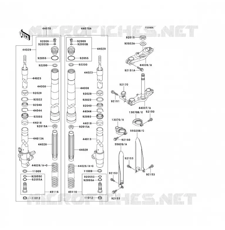 FOURCHE Kawasaki TOUT-TERRAIN 85 2007 KX85  KX85A7F